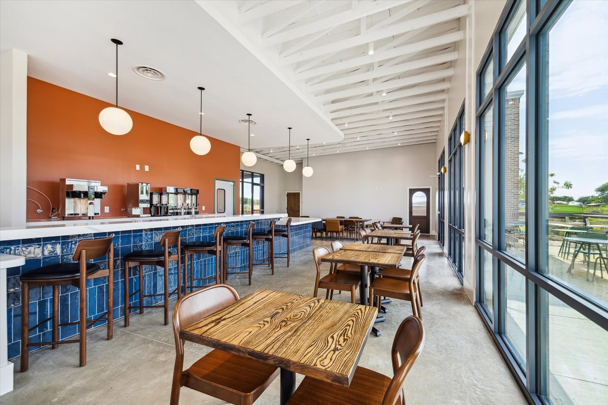 Dining and commons area in general store